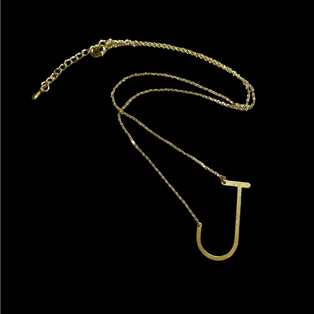 14kt GP “J” necklace lobster clasp 16-18”